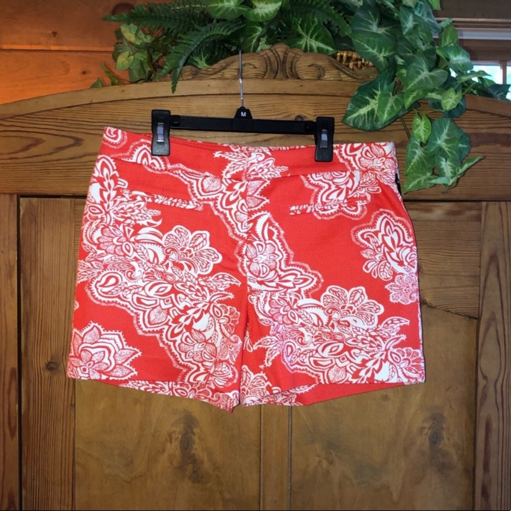 Anthropologie Willi Smith orange and white floral shorts
